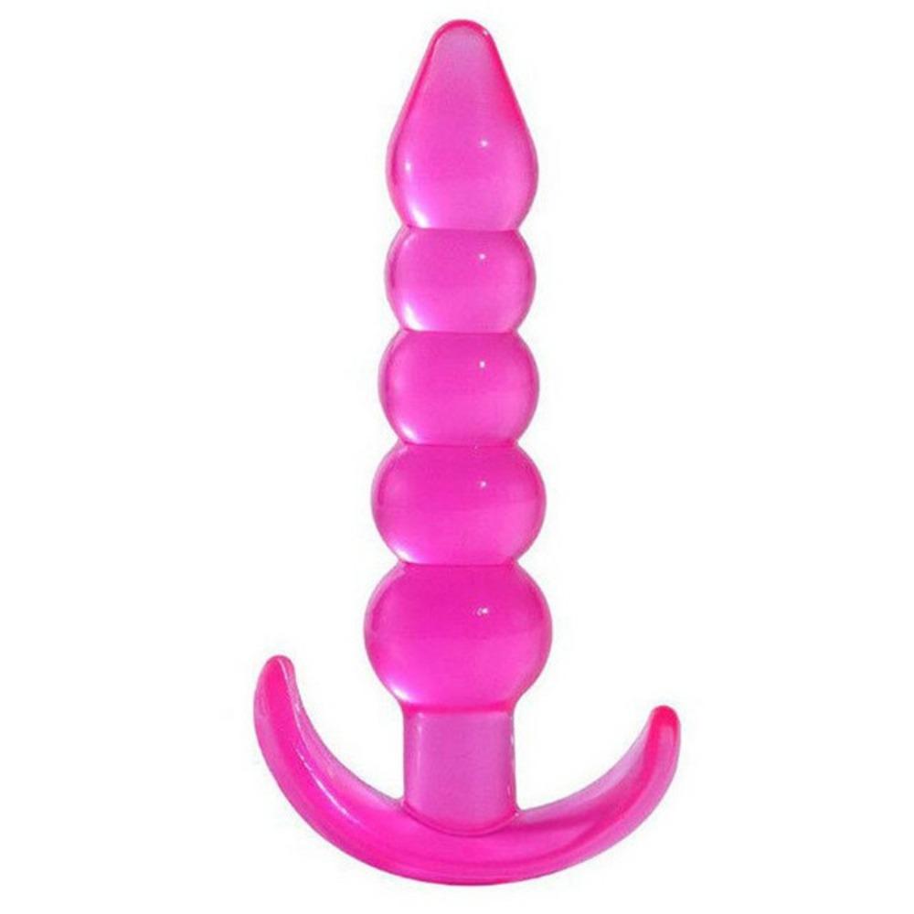 Five Bead Anal Plug Back Court Anal Sella Bead Clear Crystal Anal Plug Anal Reamer for Men and Women Masturbation Device