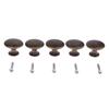 5 Piezas de Pomos Vintage para Armario con Tornillos Bronce Antiguo Tirador de Perilla de Agujero Único para Puerta de Alacena Tiradores Redondos de Aleación de Zinc para Cajón