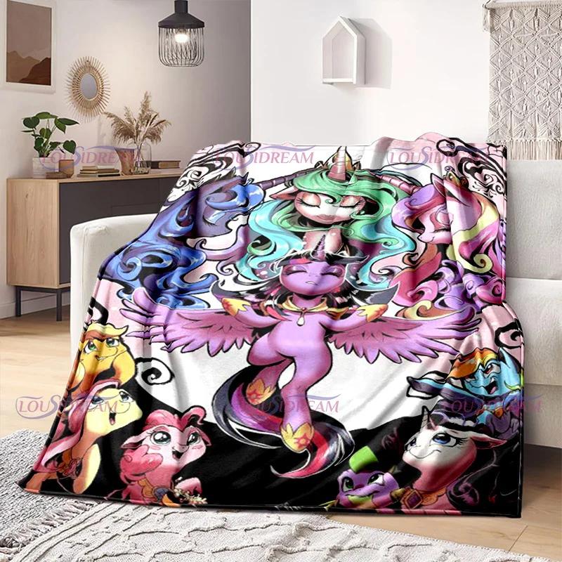 New Arrived Colorful Unicorn Flannel Blanket Gifts for Kids Moon Little Unicorn Print Soft Cozy Lightweight Plush Throw Blanket