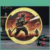 Firefighter 1 Pcs5 Pc3 Pcs Souvenir Coin Fireman Rescue Department Souvenir Coin Lightweight Firefighter Collectible Coin For Boss Day Employee
