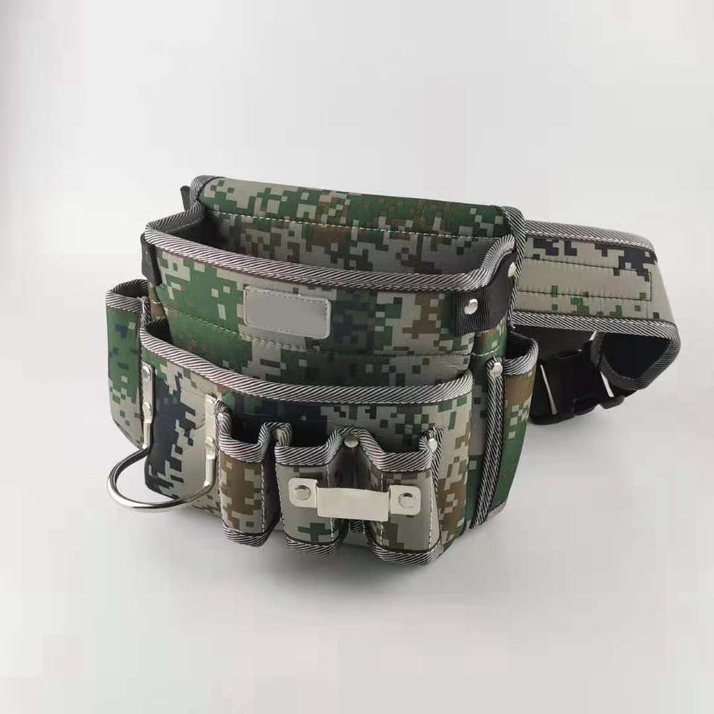 Waist Tool Bag Hard Wearing Oxford Cloth Multifunctional Pockets Tool Bag with Belt for Repair Work