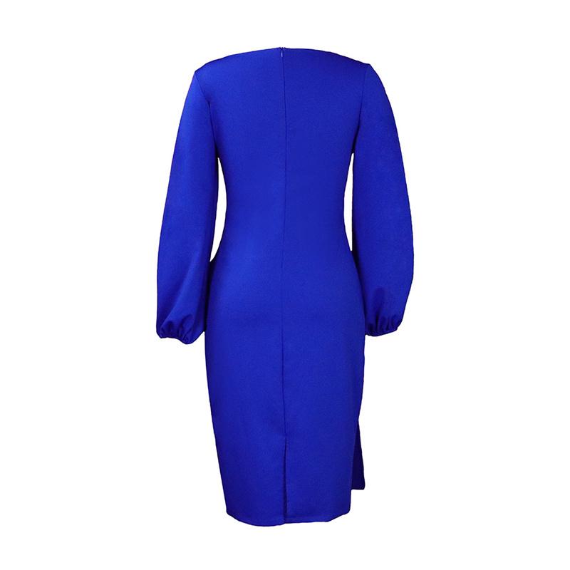 Sheath Business Women's Clothing Ol Temperament Size Dress Plus Solid Color