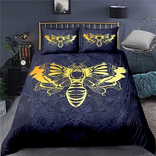 Schädel Rose Skelett Thema Bettbezug Set Polyester Bettdeckenbezug mit Kissenbezug für Kind Junge Teenager King Queen Size Bettwäscheset
