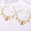 Heart-Shaped Crystal Bear Animal Candy Bracelet for Women Copper Gold Plated Hoops Zircon Bangles Dainty Jewelry Party Gifts