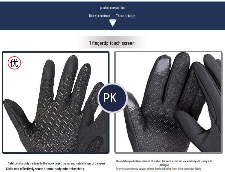 Warm Full-Finger Touchscreen Cycling & Mountaineering Gloves - Non-Slip, Cold-Proof Fleece