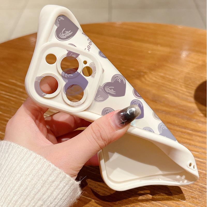 Cute Love Heart Phone Case For iPhone 16 Pro Max Shockproof TPU Soft Silicone Cover Coque For iPhone 15 Pro Max 14 13 12 11 Phone Case