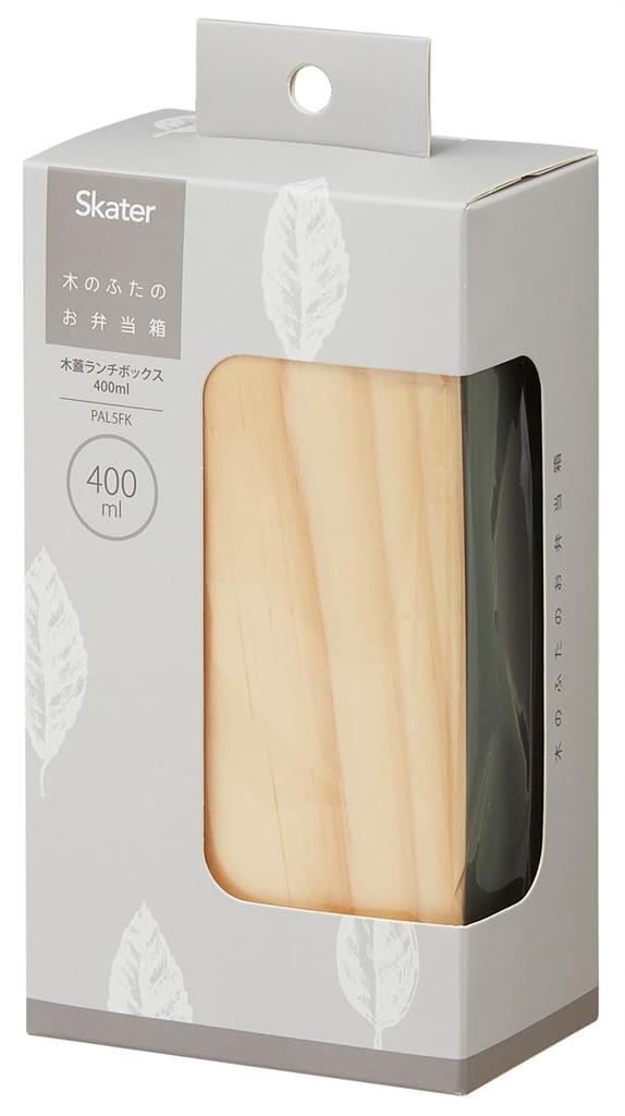 Skater Bento Single Wooden Lunch Belt Small Dishwasher and Microwave Sage Box, 400ml, Tier, Lid, Included, Capacity, Safe, Green, PAL5FK-A