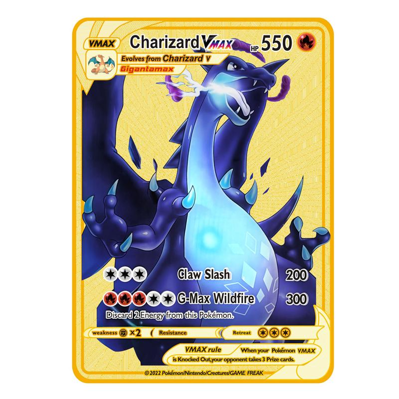 NEW Metal Card 10000 Points Arceus Charizard Super Card Golden English Mewtwo Vmax GX EX Anime Collection Card Gift