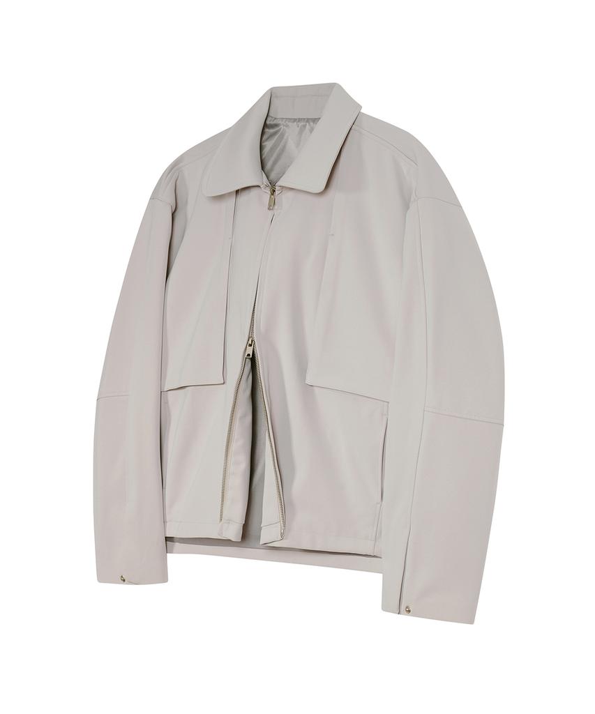 Ironyporno Whiteline 86-Iro241 Monotone Placket Jacket Light Grey