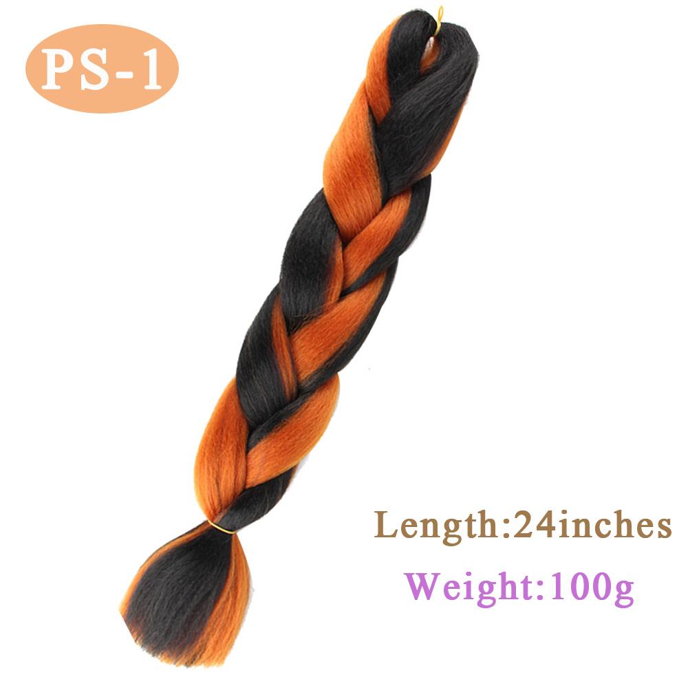 24Inch Glowing Twist Braids Braiding Hair Extensions Jumbo Braids Ombre Synthetic Hair KTB