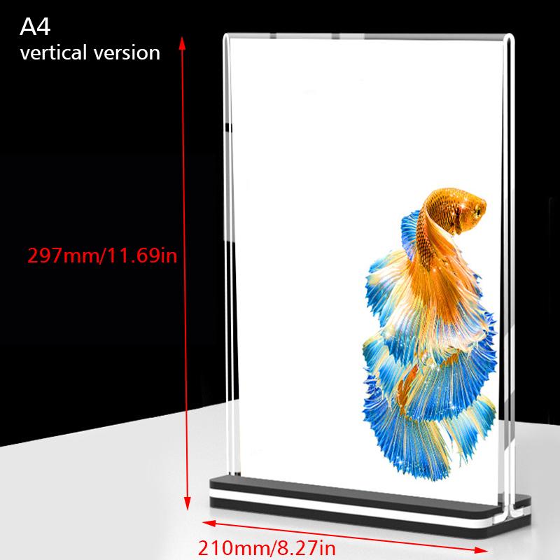 Klarer Papierhalter Restaurant Schildhalter Transparent A4 Displaytafel Büro Bilderrahmen Hochzeit 1 Stück