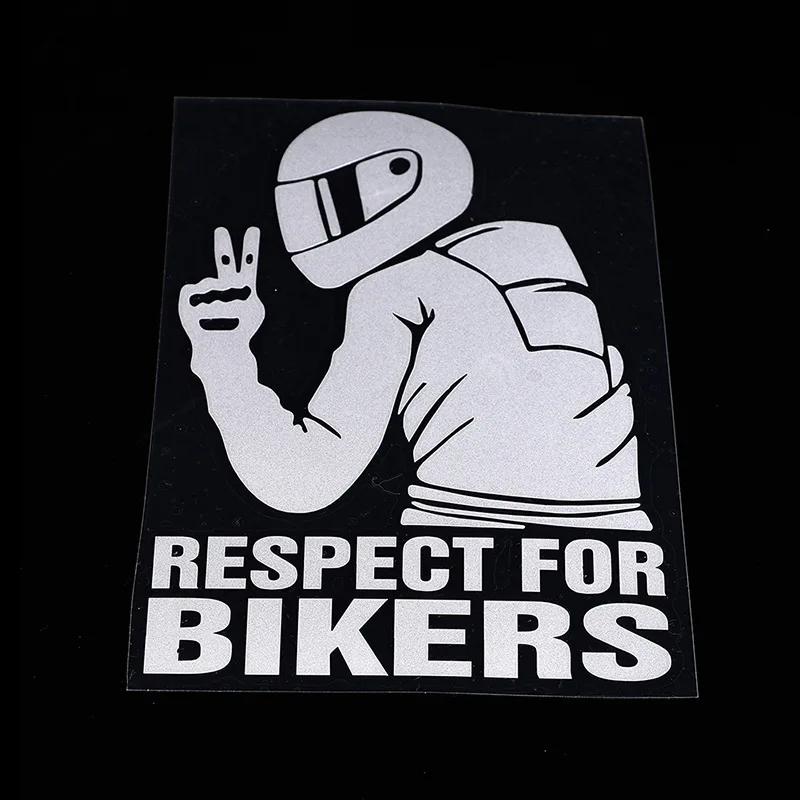 Vinyl 3D Motorcycle Reflector Sticker Respect Biker Sticker for Car Motorbike Decoration Sticker Waterproof Moto Stickers Decals