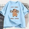 2026 New Capybara Gym Kids TShirt Sports Tee Workout Fitness Short Sleeve Top Softstyle Casual Daily Kids Clothes