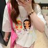 Women White Short Sleeve T‑Shirt 200G Pure Cotton Loose All‑Match Japanese Korean Style Summer Casual Tee