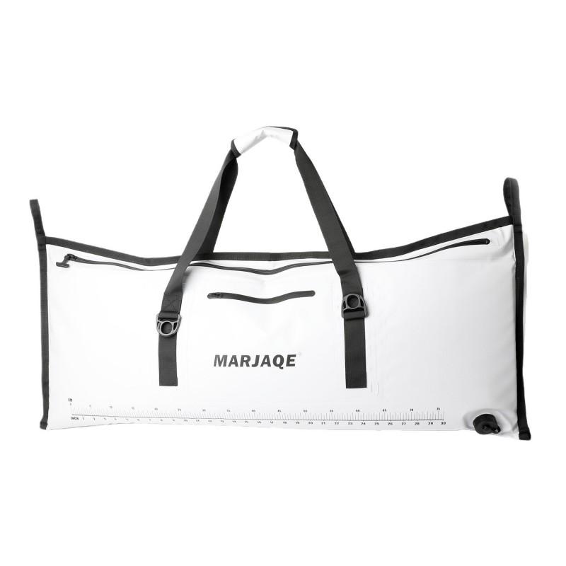 Waterproof Fishing Cooler Bag With Airtight Zipper Fresh Catch Storage Handheld Sea Gear Tote 108x42cm White Mesh