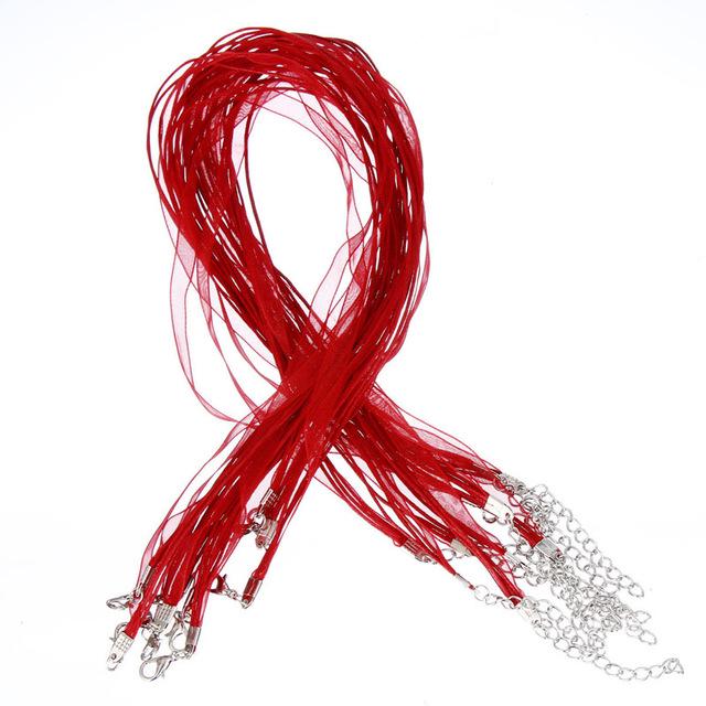 Новые регулируемые ювелирные изделия ручной работы, 10 шт., атласный шнур, веревка для ожерелья, лента из органзы + нанесение воска, аксессуары для подвесок «сделай сам»