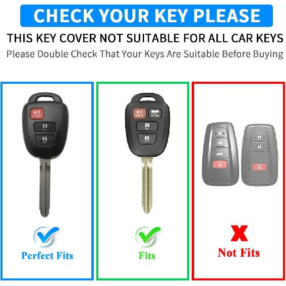 QBUC for Toyota Key Fob Cover with Keychain,Soft TPU Full Protection key fob cover Fit for Toyota 4Runner Corolla Tacoma etc