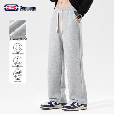 GENIOLAMODE Herren Locker fallende Straight-Leg Freizeithose