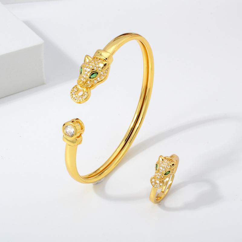 Specially Designed for K Crystal Zircon Leopard Bracelet Light Luxury Leopard Print Fashion