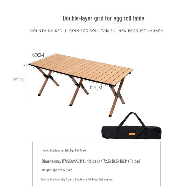 Алюминиевый туристический стол Mountain Gear: Водонепроницаемый, Портативный, Складной