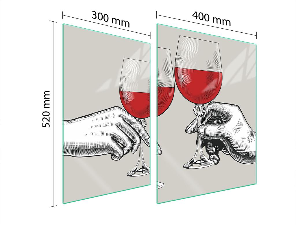 SZKLANA PŁYTA OCHRONNA NA KUCHENKĘ 70x52 WINO