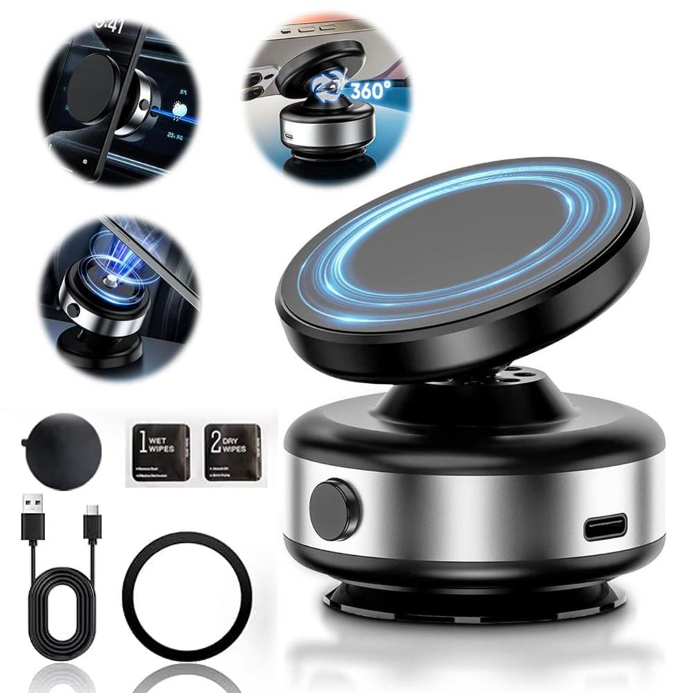 New Vehicle Vacuum Magnetic Car Mount Stand for Cell Phone 360° Rotation Strong Suction Cup for 15 16 Hands-Free Holder