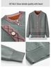 Women's Fleece-Lined Knitted Cardigan for Autumn/Winter - Ideal for Middle-Aged and Elderly.