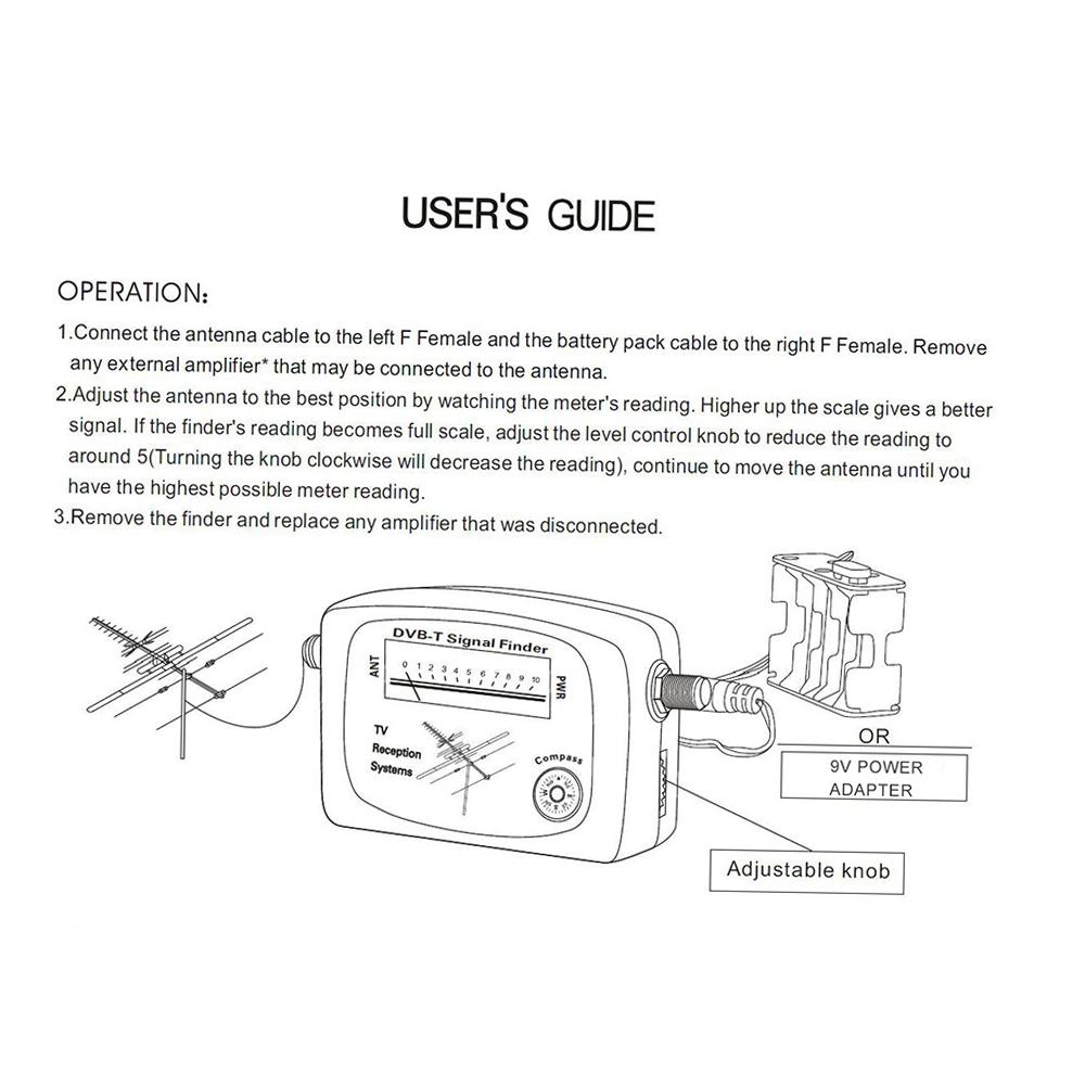 DVB-T Digital Satellite Signal Finder Meter Aerial Terrestrial TV Antenna with Compass TV Reception