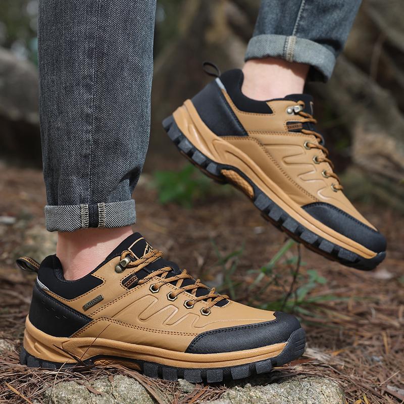 Men's Hiking Boots Waterproof Outdoor Sports Shoes Leather Sneakers Male Plus Size 39-46