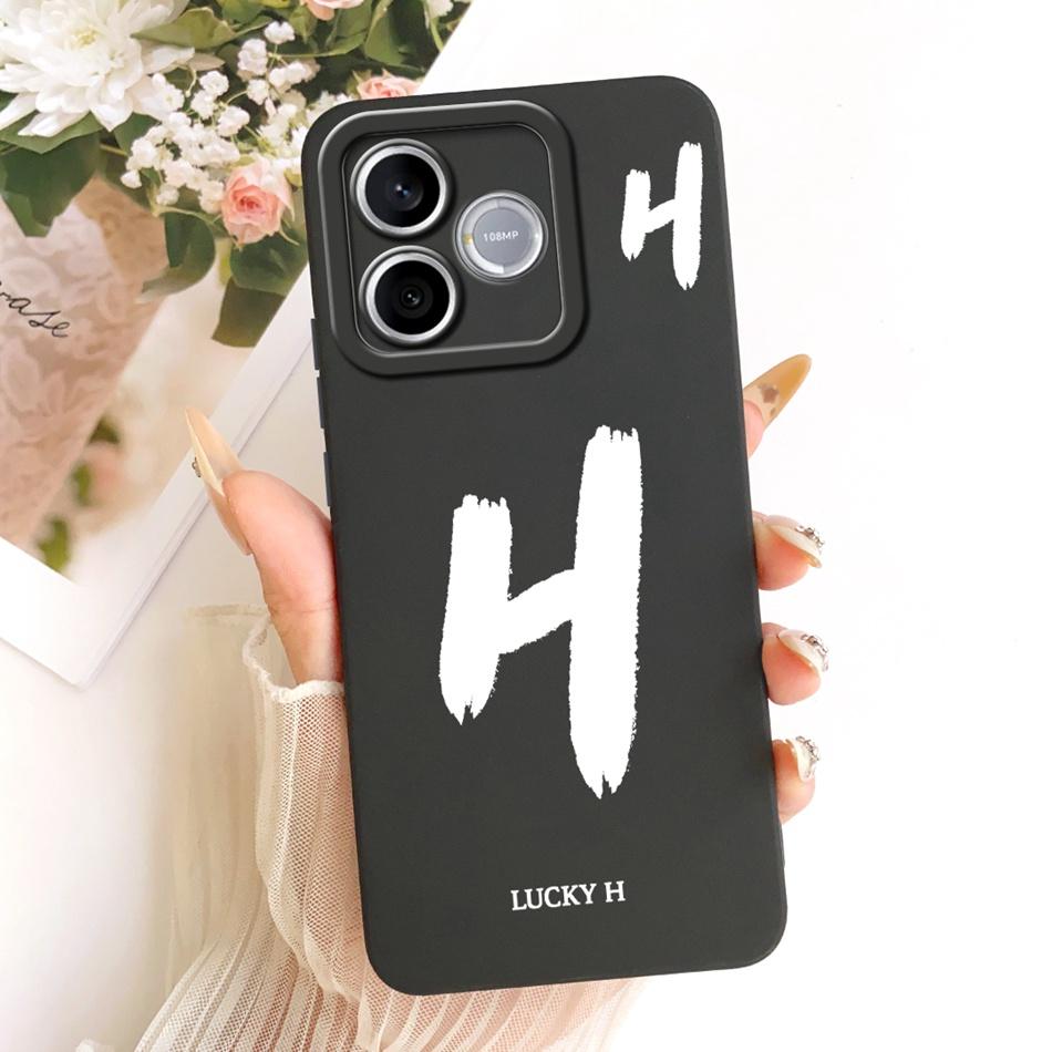 For Honor 600 Lite 5G Honor600 Lucky Initial Letter Phone Case For Honor 600 600Lite Soft Silicone Shockproof Cases Bumpers