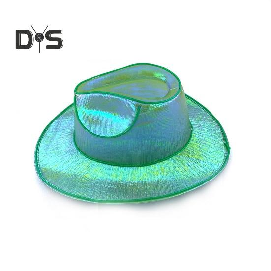 Light Up Cowgirl Hat Wireless Neon Western LED Cowboy Cap Luminous Flashing Light Bar Hat for Halloween Party Supplies