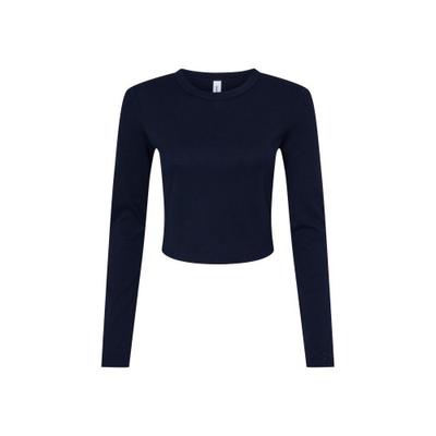 Womens/Ladies Long-Sleeved Crop T-Shirt