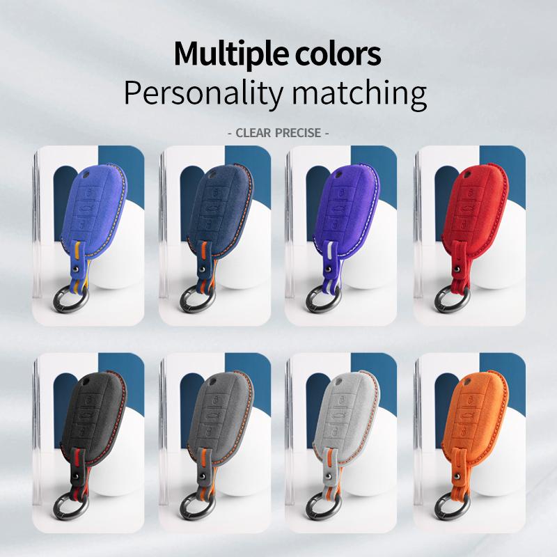 New suede Car Key protection shell For Peugeot 208 308 408 508 2008 3008 4008 5008 For Citroen C3 C4 CACTUS C6 C8 accessories