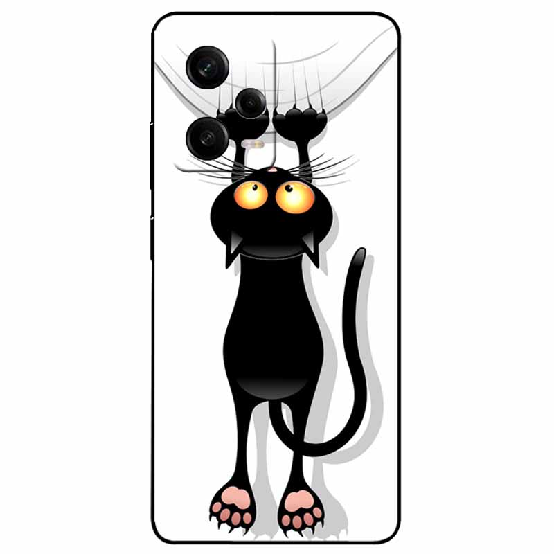 For Redmi Note 12 Pro 5G Case Note12 Covers TPU Black Silicone Starry Cover for Xiaomi Redmi Note 12 Pro+ 5G Plus Cartoon Soft