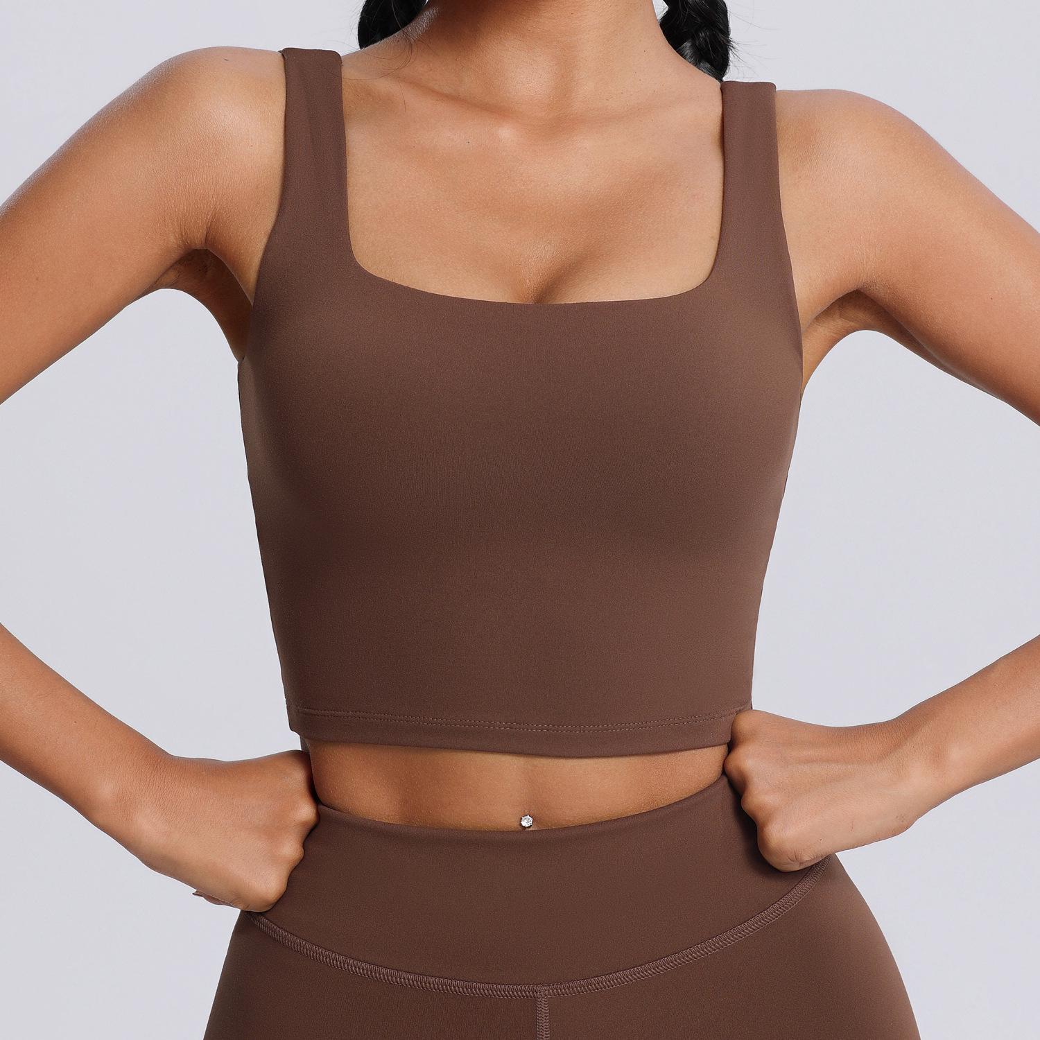 

Спортивное нижнее белье Lulu Lycra Женский ударопрочный бюстгальтер для йоги с эффектом масла и нагрудными вкладышами S