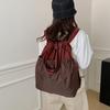 Korean Style Foldable Waterproof Polyester Drawstring Backpack - Large Capacity Shopping Bucket Bag