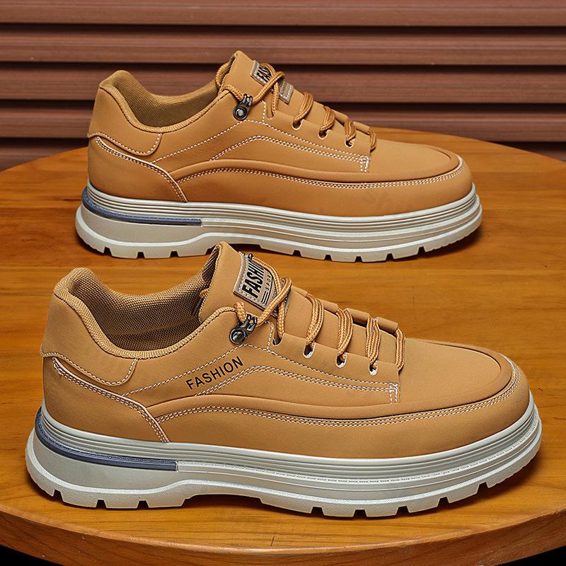 Fashion Men's Shoes Spring New Style Casual Boots 2025 Non Slip Wear-resistant Thick Soled Height Increasing Comfortable Outdoor Shoes