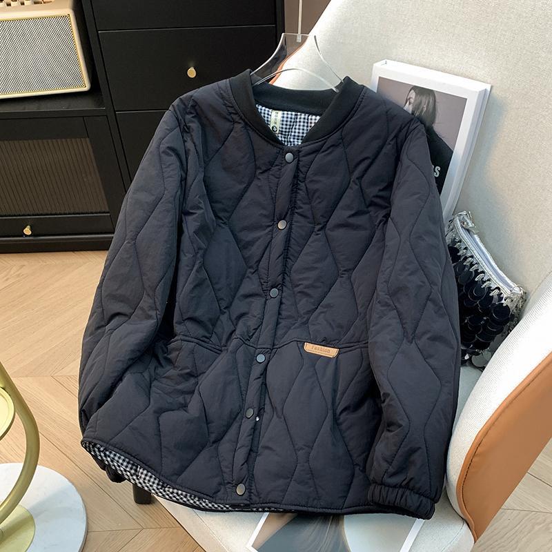 Lightweight Cotton Jaet for Women with Quilted Button ket Details Cotton Coat Female Outerwears Women's Jacket Plus Size