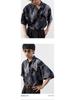 Men's Japanese Retro Short Sleeve Shirt - Thin, Classic Aesthetic with Full Print for Spring and Summer