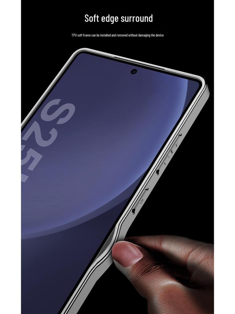 Samsung S25 Ultra Protective Case with Magnetic Rotating Stand – Anti-fall, Electroplated Leather Cover