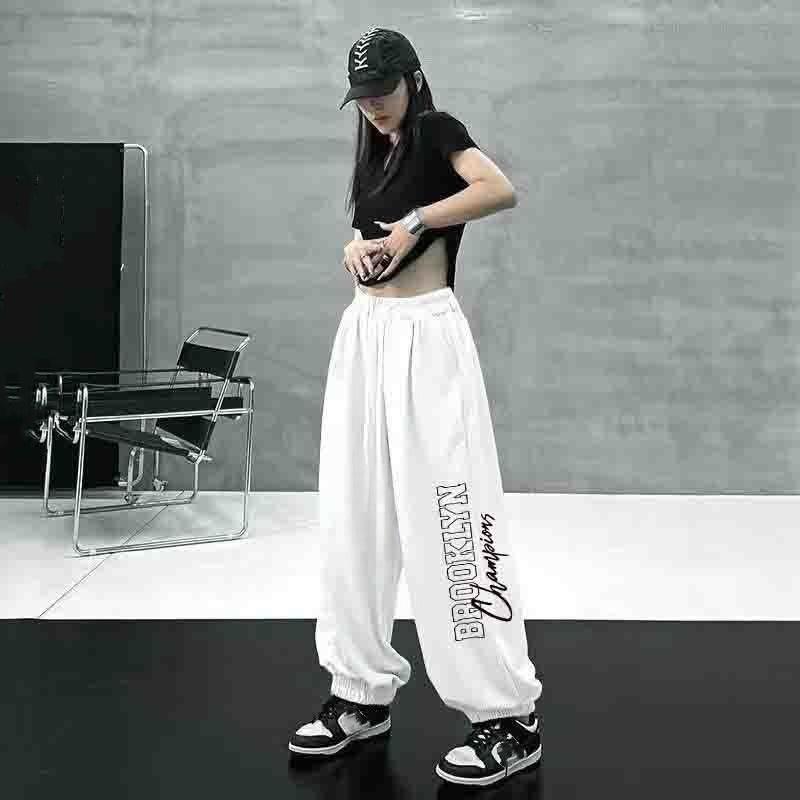 Women's Street Dance Hip Hop Loose Sport Pants Spring Summer Casual Clothing for Kids