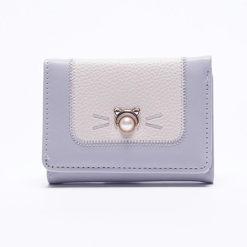 

Cute Korean Style Multi-card Short Lady Coin Purse Wallet With Lovely Color-blocking Wholesale