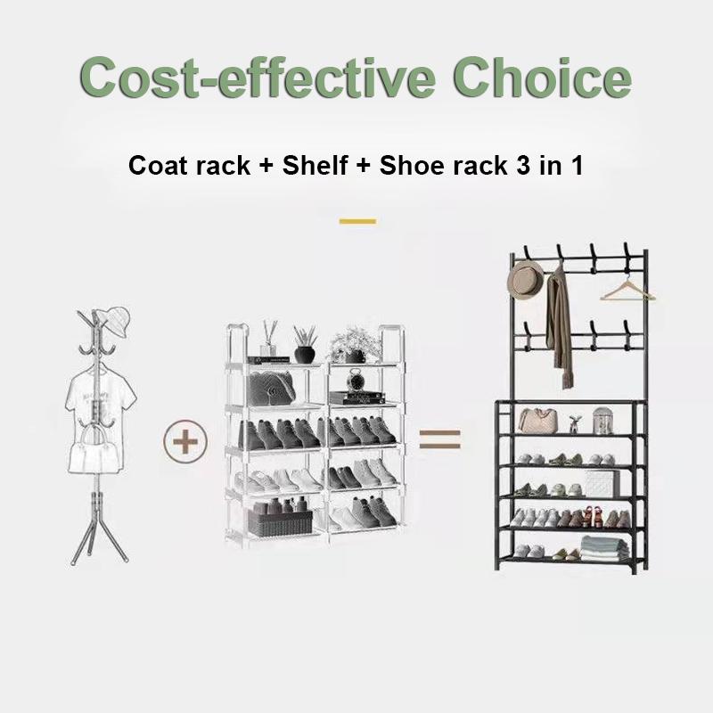 Multi-ayer Shoe Hanger Multifunctional Clothes Rack Hat Hanger Coat Rack Storage Shelf Bedroom Bag Storage Rack Shoe Organizer