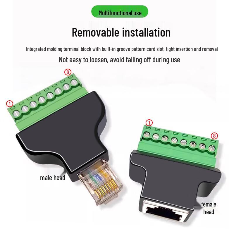 RJ45 to 8-Pin Terminal Network Cable Adapter