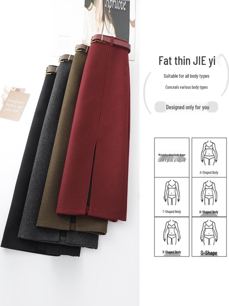 Woolen High-Waist A-Line Midi Skirt for Women - Winter 2025 Collection