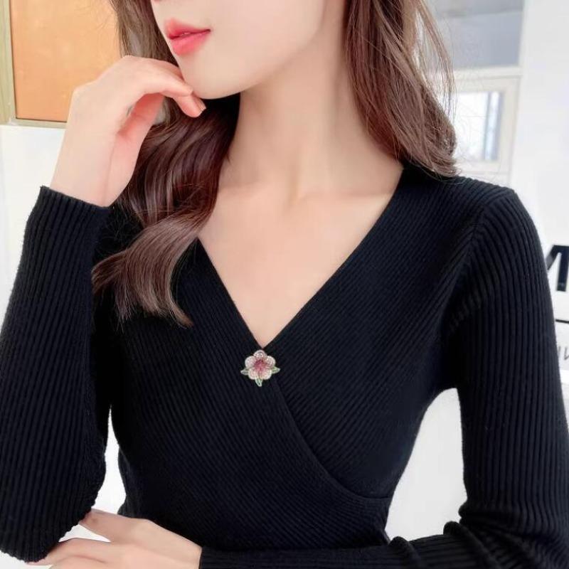 Temperament Flower Brooches for Women Blooming Peonies Corsage Trendy Elegant Rhinestones Brooch Pins Clothes Jewelry Gift