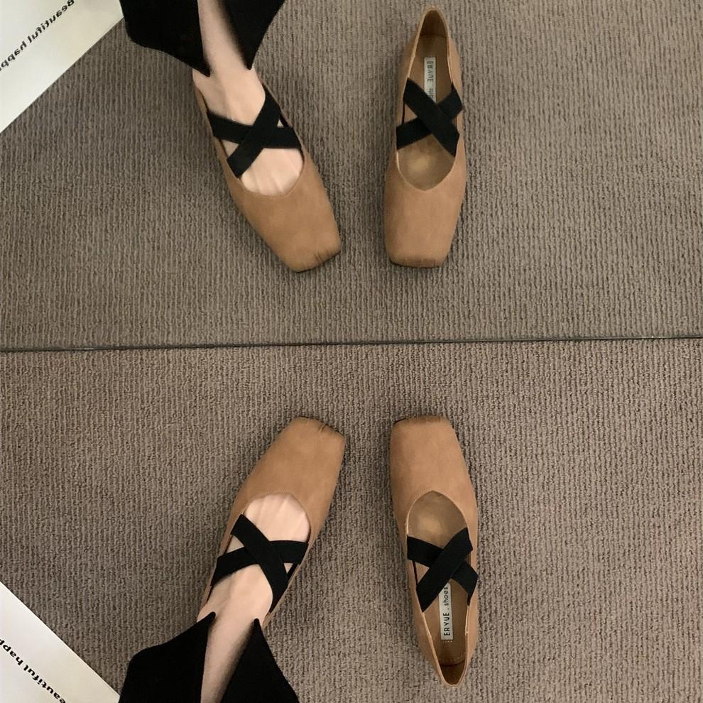 French Retro New Chinese Single Shoes with Skirt Mary Jane Shoes Ballet Shoes Spring and Summer Soft-soled Women's Shoes Flat Shoes