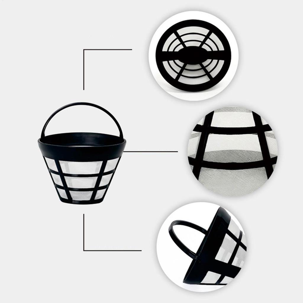 Basket Shape Coffee Filter Reusable Mesh Strainer for Drip Coffee Makers, Home Kitchen Use, Travel Camping Picnic Brewing Tool
