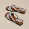 Summer New Fashion Korean Bow Wedge Slippers Female Retro Open-toed Fairy Wind Wearing Thick-soled Cool Slippers