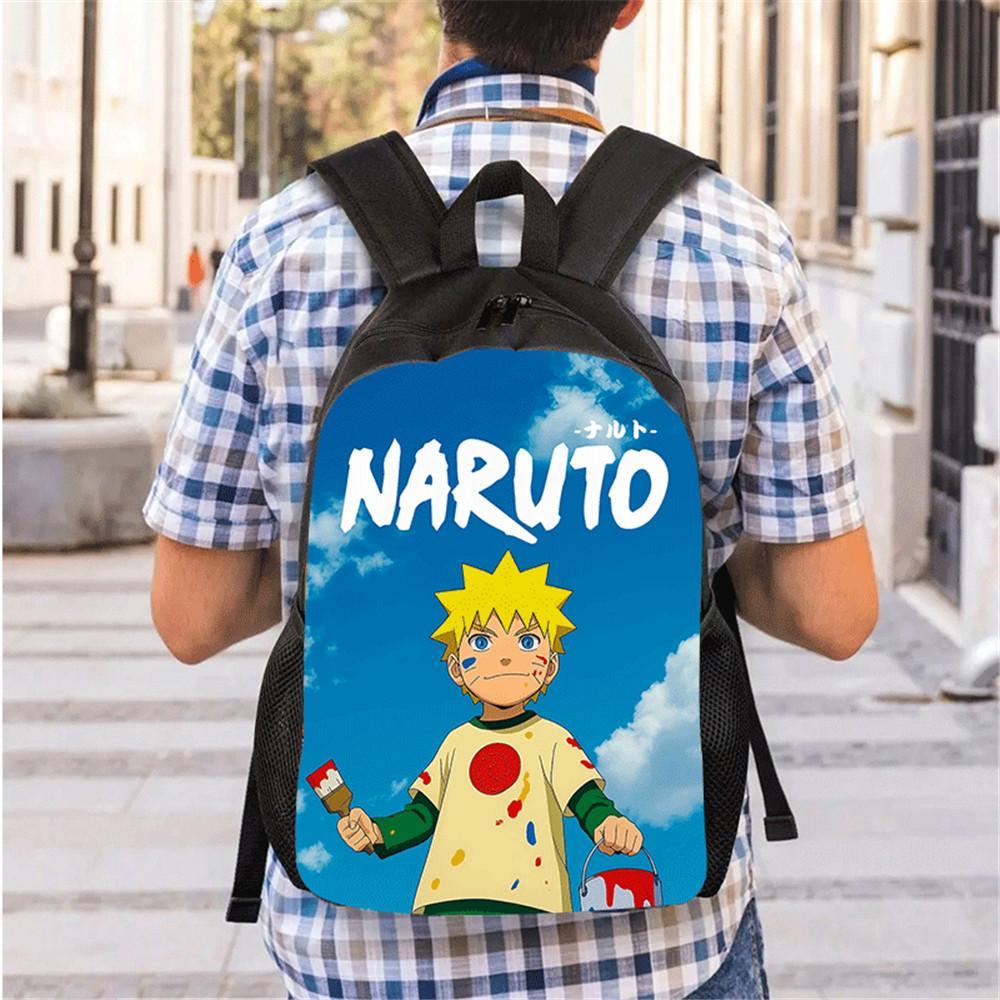 3Pcs Set NARUTO Anime Kids Mochila School Backpack with Lunch Bag & Pencil Case,Lightweight & Durable,For Ages 6-10 Boys & Girls